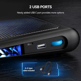 12 "-15.6" Laptop Cooler, Gaming Laptop Cooling Rack, Adjustable Wind Speed, 2 Usb-Powered Laptop Fan Cooling Pads