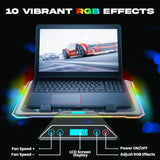 KLIM V15 Gaming Laptop Cooling Pad with 15 Fans + RGB Laptop Cooler + Adjustable