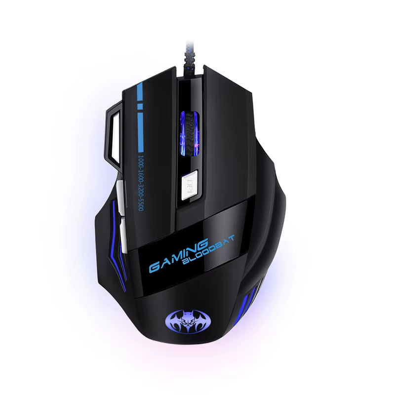 Computer Mouse Gamer Wired Gaming Mouse RGB Backlight Silent 7200 DPI Ergonomic Mice with LED Backlight 7 Buttons for PC Laptop