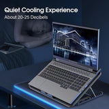 15.6-17.3Inch Laptop Cooling Pad with 6 Quiet Fans,7 Height & Wind Speed Adjusta