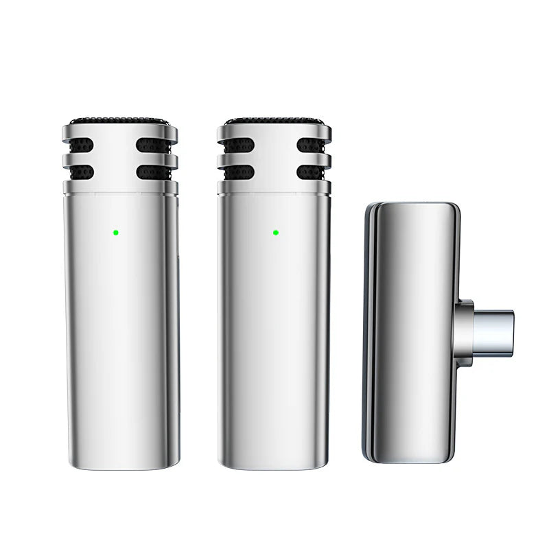 Compact Dual Mic Wireless Lavalier Clip Mic for Outdoor Vlogging and Streaming Mini Mic