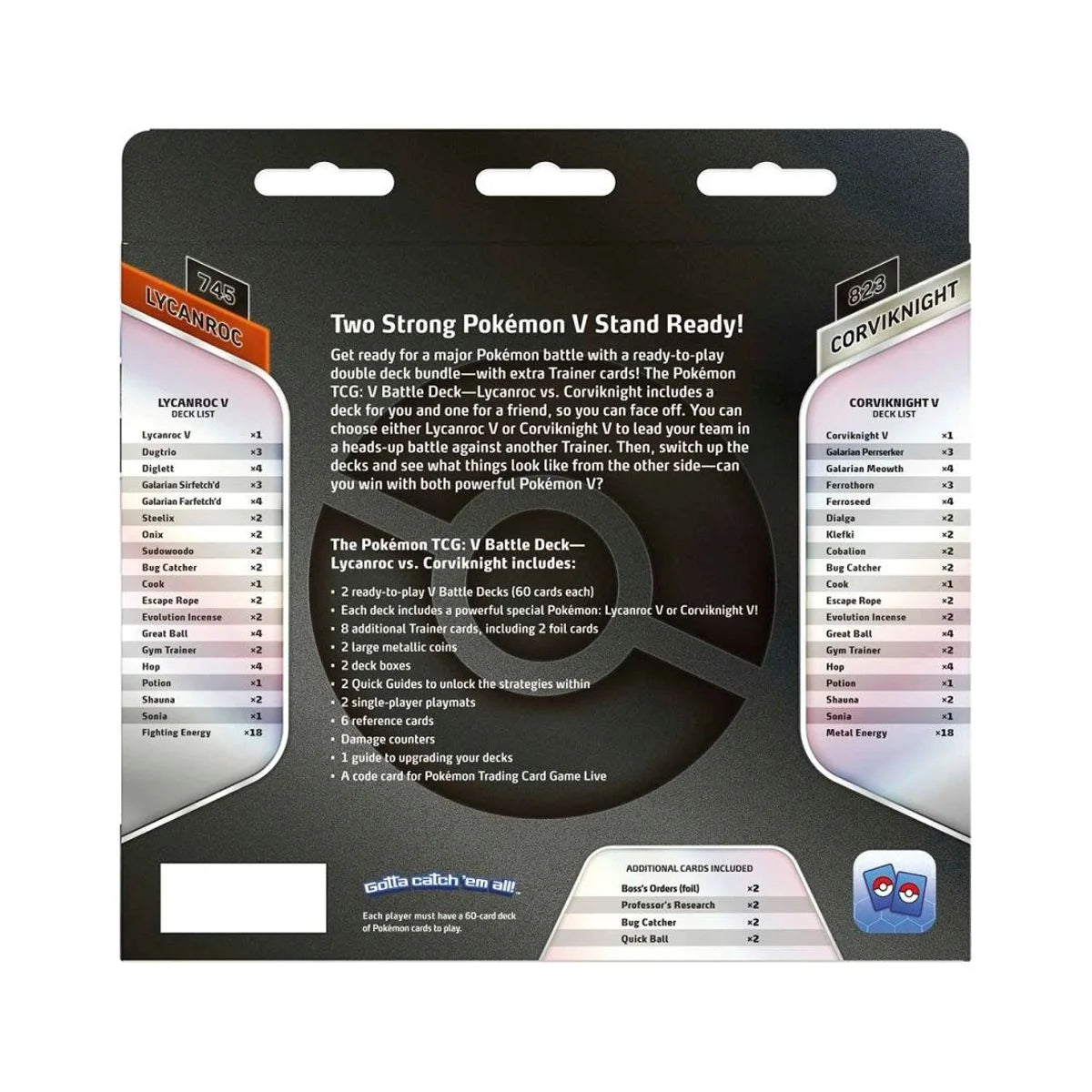 PKU80957  V Battle Deck Lycanroc & Corviknight Card Game