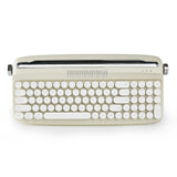 B309 Sand Beige Upgraded Retro Wireless Usb-C/Bluetooth Typewriter Keyboard with Cute round Keycaps&Integrated Stands