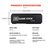 GD10 X2 plus Game Stick 4K HD Retro Video Game Console Wireless Controllers 64/128/256GB Built-In 58000 Games Support TF Card