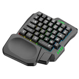 USB Keyboard One-Handed Wired 35 Keys Luminous Gaming Keyboards for Tablet Colorful Ergonomics Gamer Keypad Hand Rest