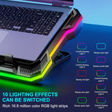 Laptop Cooling Pad Powerful Turbo Fan RGB Gaming Notebook Cooler, Moojay Laptop