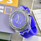 UTHAI L34 New Women'S Watch Glow Rhinestone LED Harajuku Korean Fashion Trend Male and Female Student Couple Quartz Wristwatches