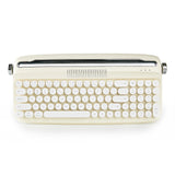 B309 Sand Beige Upgraded Retro Wireless Usb-C/Bluetooth Typewriter Keyboard with Cute round Keycaps&Integrated Stands