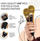 Portable Kitty Cat Karaoke Machine for Kids, Children, & Toddlers W/Bluetooth Speakers, 2 Wireless Microphones, PA System & Karaoke Song Mode! Best Birthday Gift for Boys & Girls - Spinto G3