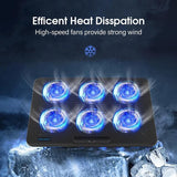 15.6-17.3Inch Laptop Cooling Pad with 6 Quiet Fans,7 Height & Wind Speed Adjusta