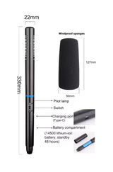 3 in 1 Wireless Interview Microphone Handheld Microphone for Smartphone and Camera Microfono Microfone