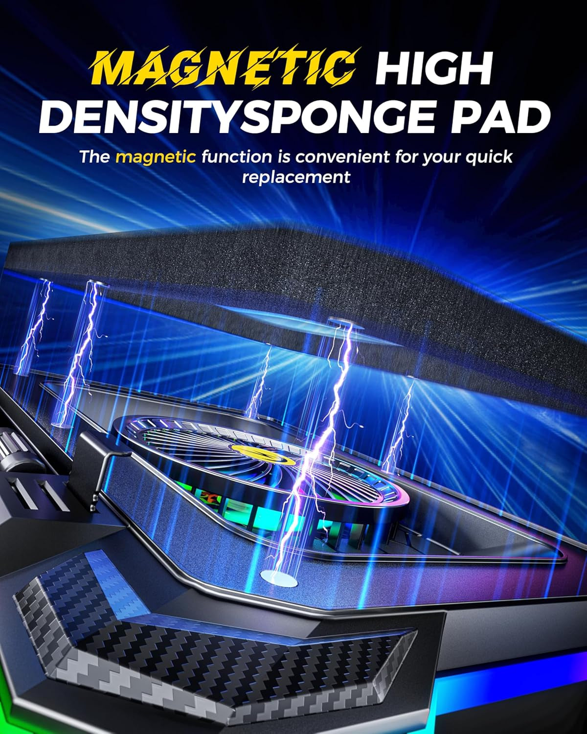 Chillcore RGB Gaming Laptop Cooling Pad with 5.5" Turbo Fan, Rapid Cooling for 1