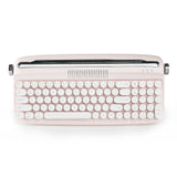B309 Sand Beige Upgraded Retro Wireless Usb-C/Bluetooth Typewriter Keyboard with Cute round Keycaps&Integrated Stands