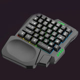 USB Keyboard One-Handed Wired 35 Keys Luminous Gaming Keyboards for Tablet Colorful Ergonomics Gamer Keypad Hand Rest