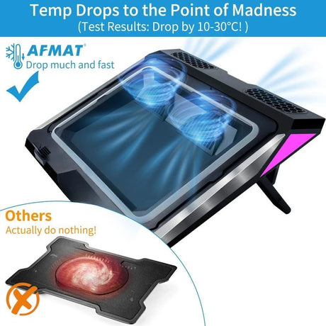 Gaming Laptop Cooling Pad, 4500RPM Laptop Cooling Pad with Turbofan, USB Port, Color Lights