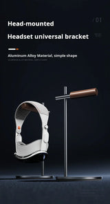 Headphone Stand Headset Holder Earphone Stand with Aluminum & Walnut Wood Desk Gaming Headphone Hook for VR