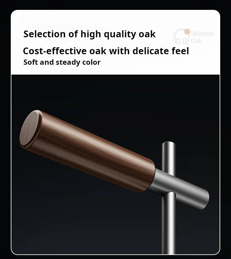 Headphone Stand Headset Holder Earphone Stand with Aluminum & Walnut Wood Desk Gaming Headphone Hook for VR
