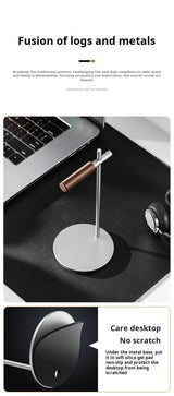 Headphone Stand Headset Holder Earphone Stand with Aluminum & Walnut Wood Desk Gaming Headphone Hook for VR