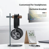 Headphone Stand Headset Holder Earphone Stand with Aluminum & Walnut Wood Desk Gaming Headphone Hook for VR
