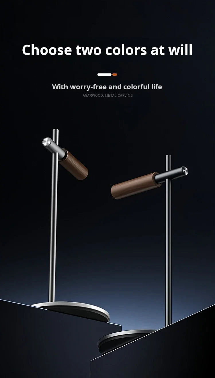 Headphone Stand Headset Holder Earphone Stand with Aluminum & Walnut Wood Desk Gaming Headphone Hook for VR