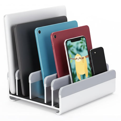 Vertical Laptop Stand Office Desk Accessories Laptop Organizer, Silver