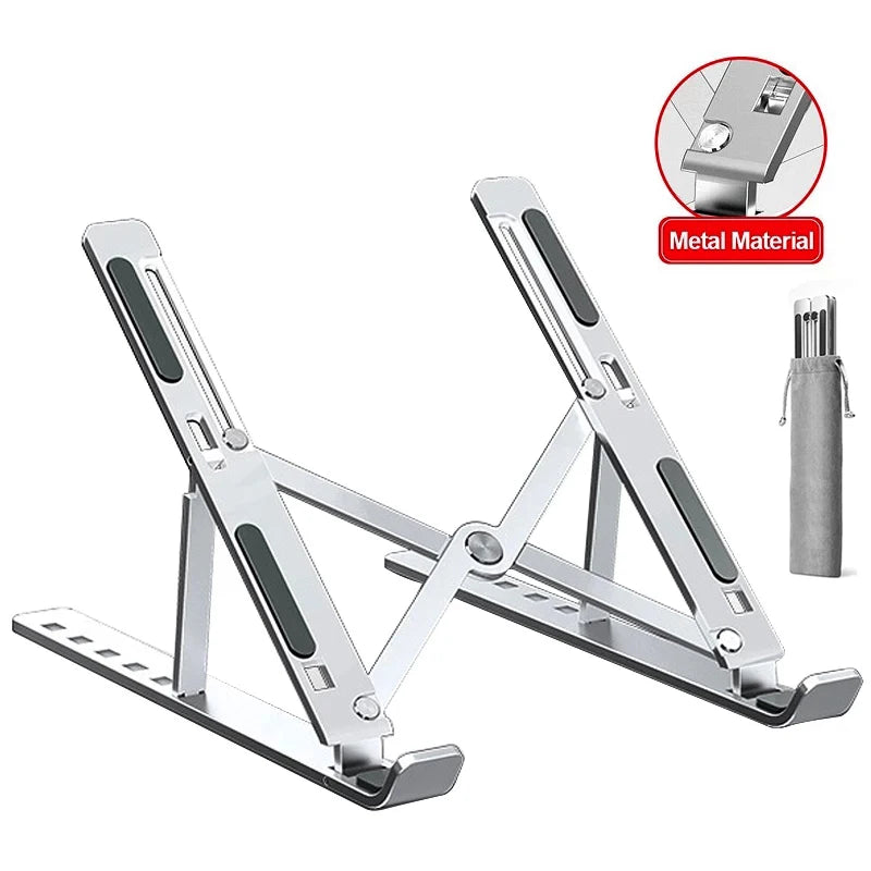 Metal Portable Foldable Laptop Stand Adjustable Notebook Holder Aluminum Support For Macbook Pro Air Computer Tablet Base Desk