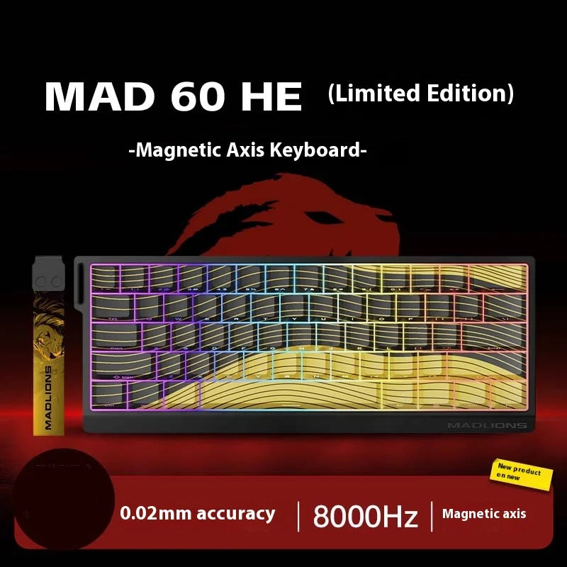 MADLIONS MAD 60HE Keyboard Magnetic Switch MAD68HE Rapid Trigger Wired Gaming Keyboard Hotswap Custom Keyboard Gamer Accessories