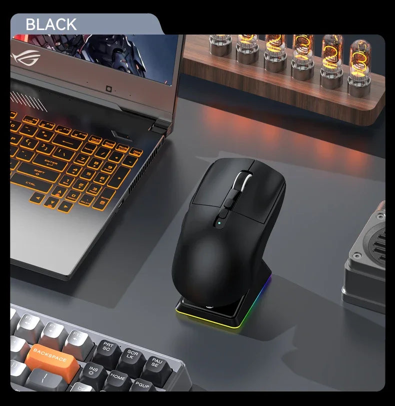 Attack Shark X6 PAW3395 Bluetooth Gaming Mouse , Tri-Mode Connection, RGB Touch Magnetic Charging Base, Macro Gaming Mouse