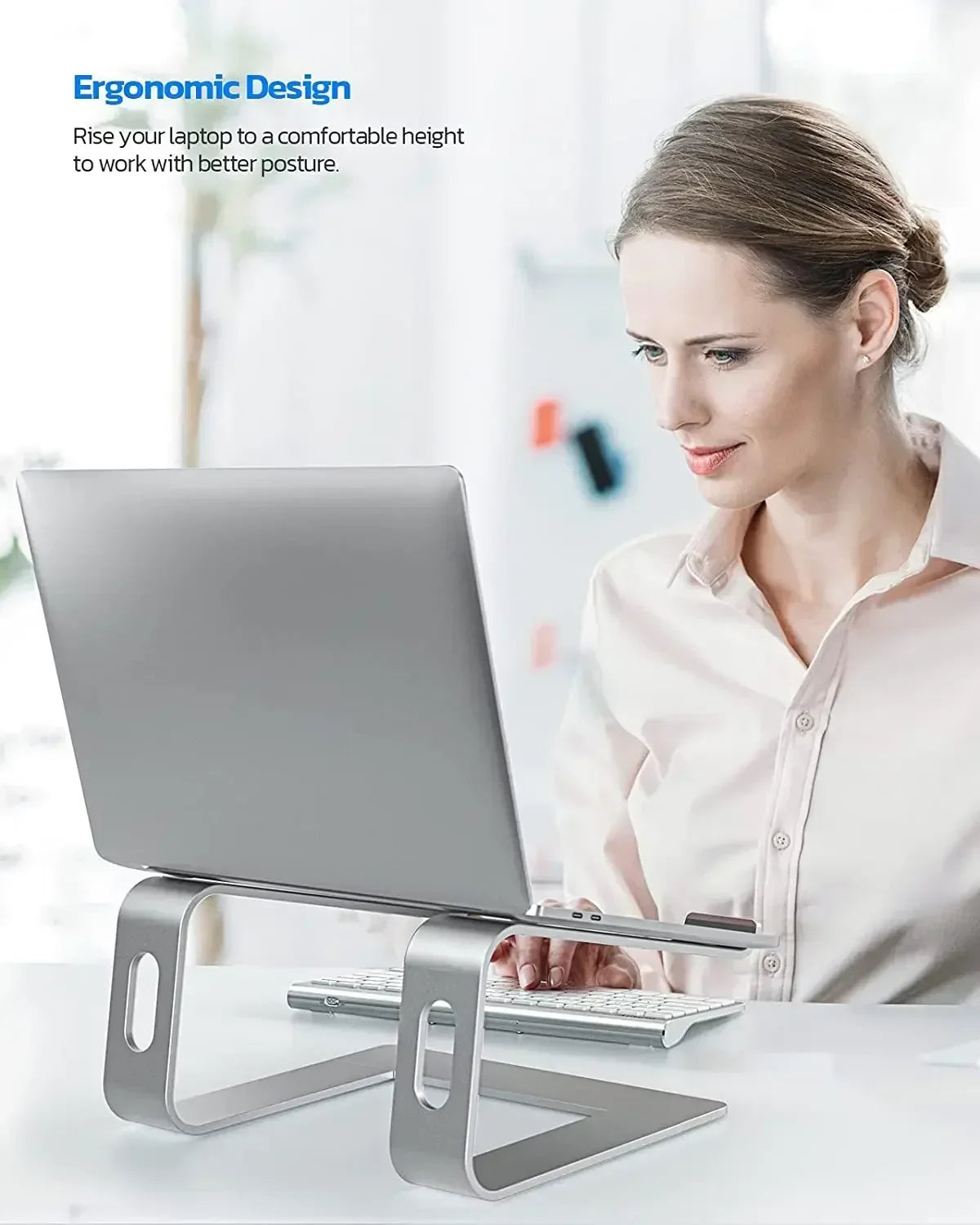 Vertical Laptop Stand Aluminum Computer Stand Detachable Laptop Riser Notebook Holder Stand Compatible with MacBook Air Pro