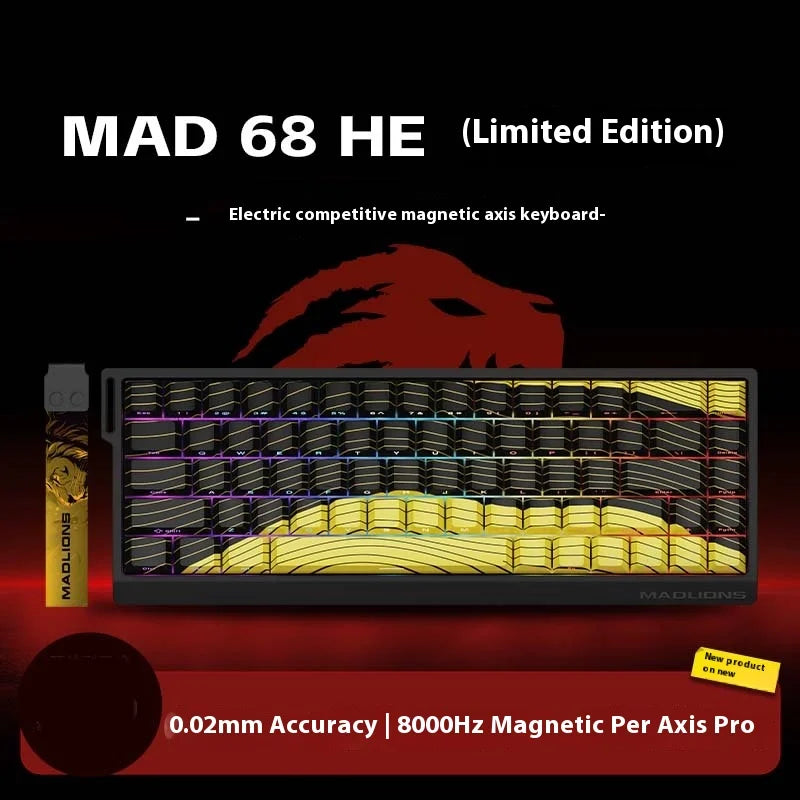 MADLIONS MAD 60HE Keyboard Magnetic Switch MAD68HE Rapid Trigger Wired Gaming Keyboard Hotswap Custom Keyboard Gamer Accessories