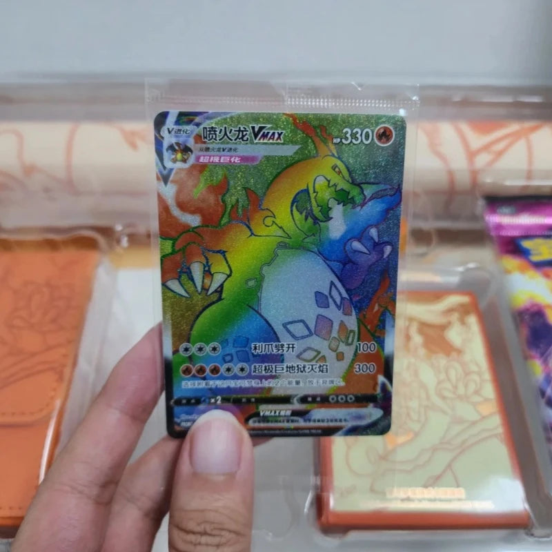 Original Pokemon Card Simplified Chinese Ptcg Charizard Vmax Fight Gift Box Trading Cards Game Card Collection Birthday Gifts