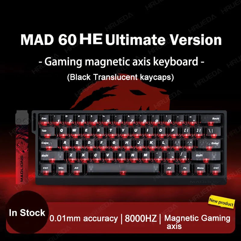 FGG Madlions Mad60 HE Mad68 Pro HE E-sports Magnetic Switch Mechanical Keyboard RGB Wired Hot Swap 8K Customized Gaming Keyboard