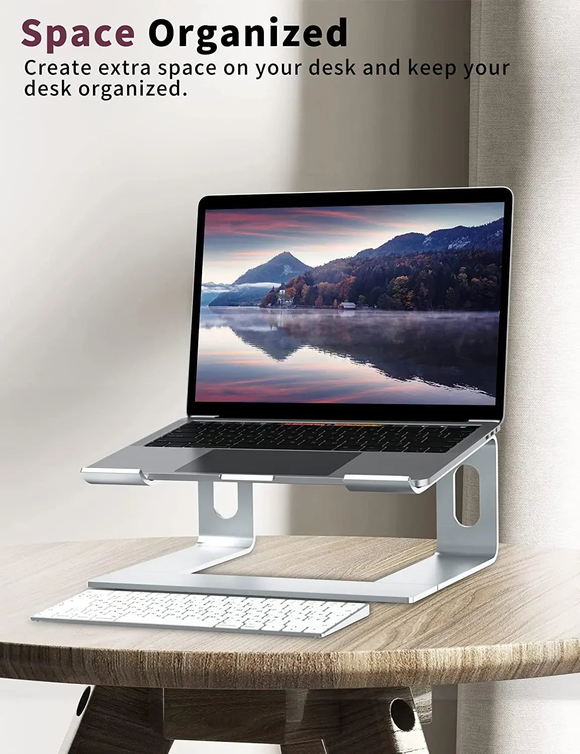 Vertical Laptop Stand Aluminum Computer Stand Detachable Laptop Riser Notebook Holder Stand Compatible with MacBook Air Pro
