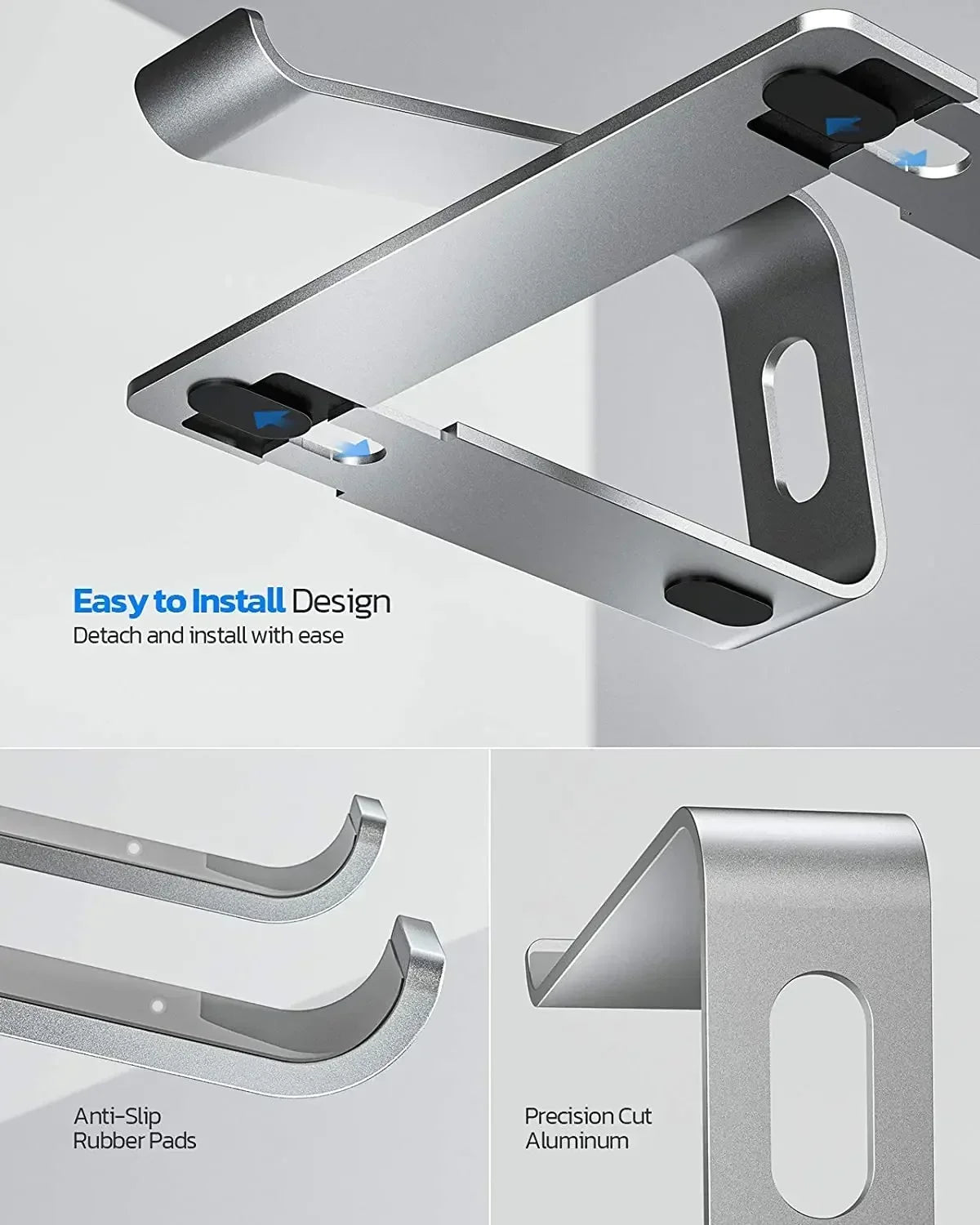 Vertical Laptop Stand Aluminum Computer Stand Detachable Laptop Riser Notebook Holder Stand Compatible with MacBook Air Pro