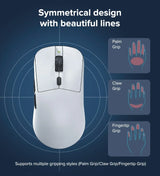 Kysona M617 8khz Wireless Bluetooth Lightweight Gaming Mouse PAW3395 26000DPI Low Latency Rechargeable Wired Gaming Mouse