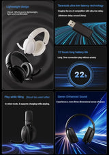 AULA S6 Gaming Headphone Wireless Bluetooth Wired Head-mounted Headsets with Mic Custom Lightweight Desktop Laptop Computer
