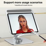 Premium Aluminum Laptop Stand: 360° Adjustable Rotation & Anti-Slip Silicone Base for Ergonomic Workspace Stability ﻿