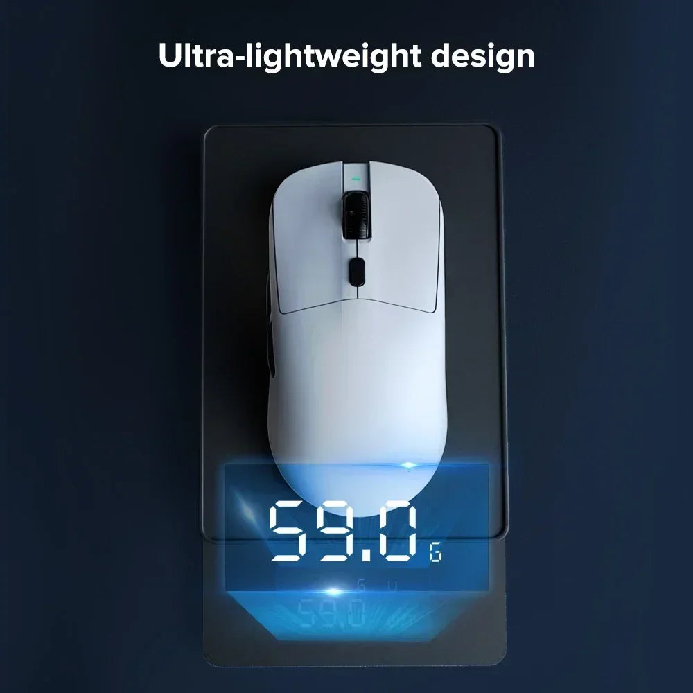 Kysona M617 8khz Wireless Bluetooth Lightweight Gaming Mouse PAW3395 26000DPI Low Latency Rechargeable Wired Gaming Mouse