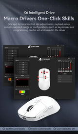 Attack Shark X6 PAW3395 Bluetooth Gaming Mouse , Tri-Mode Connection, RGB Touch Magnetic Charging Base, Macro Gaming Mouse