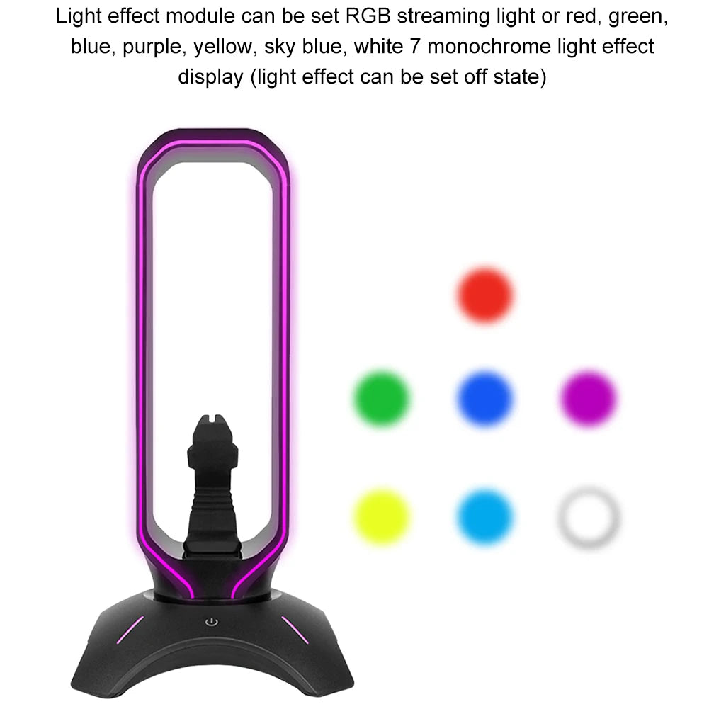 Multifunctional RGB Gaming Headphone Stand RGB Gaming Headphone Stand Computer Headset Stand Holder For Gamers Gaming Earphone