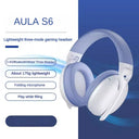 AULA S6 Gaming Headphone Wireless Bluetooth Wired Head-mounted Headsets with Mic Custom Lightweight Desktop Laptop Computer