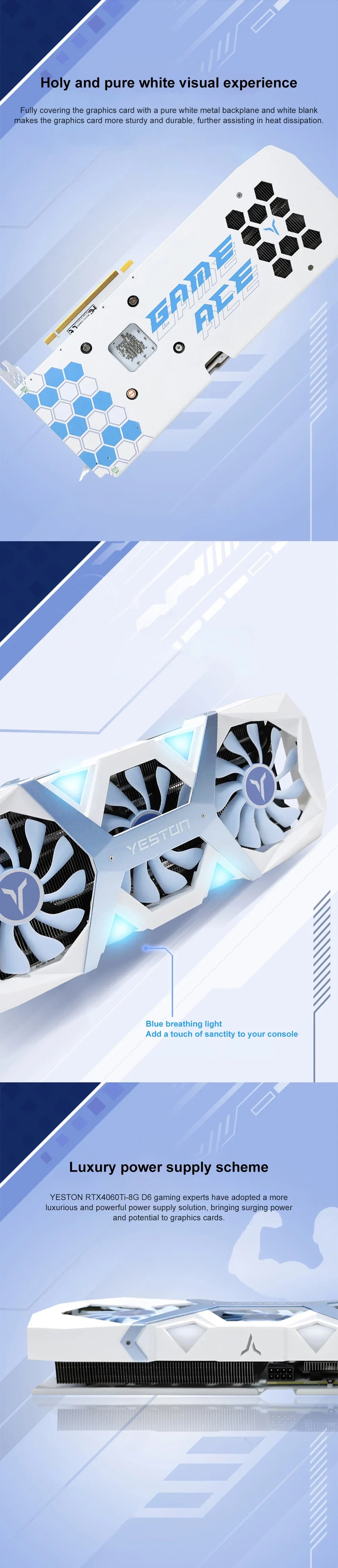 Yeston RTX 4060 RTX 4060 TI 8G Gaming Graphics Card 8G GDDR6 128-bit PCI-E 4.0 HDMI 8Pin Desktop Video Card placa de video