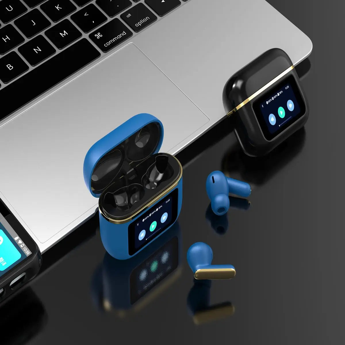 AEMIZ pro Touch Screen  Wireless Headset TWS   Bluetooth Earphone HIFI Gaming Headphone Long Battery life