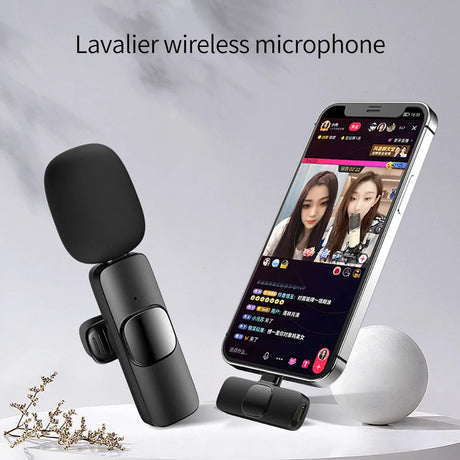 Wireless Microphone Lavalier Microphone Live Broadcast Game Mic Noise Cancelling Audio Video Recording Mini for Phone Android
