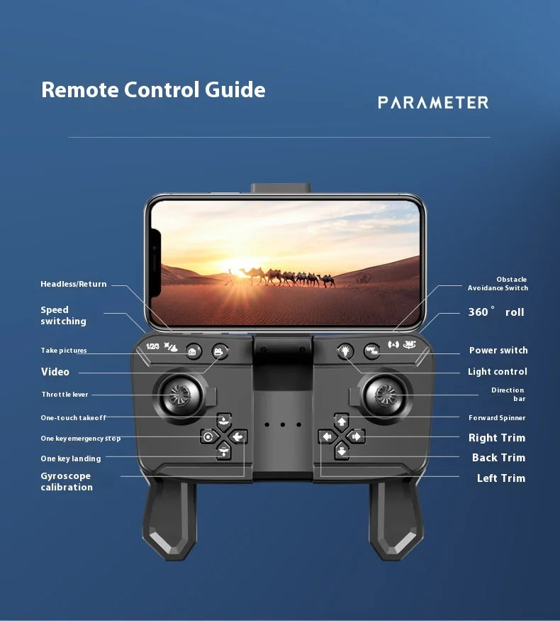 Mini Drone High Definition Aerial Photography  Vehicle Quad Axis Obstacle Avoidance Remote Control Airplane Children Toy