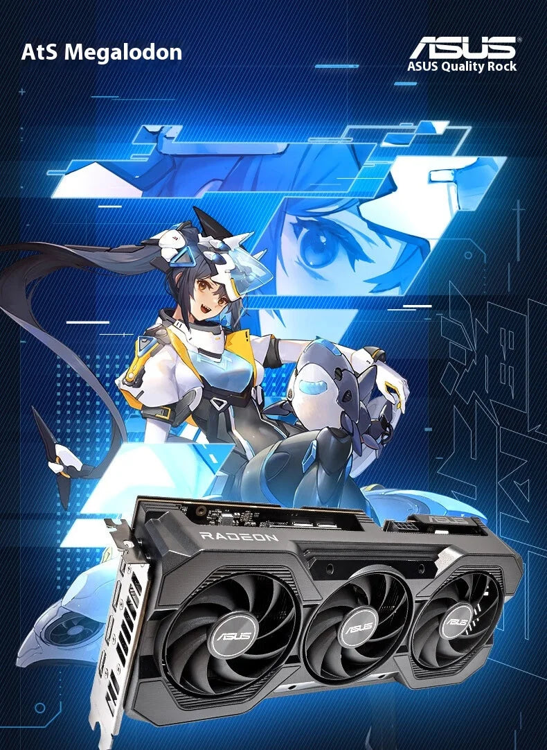 ASUS ATS RX6750GRE V2 10G Graphics Card AMD GPU GDDR6 160Bit Video Memory 2K High Refresh Rate Gaming Video Card placa de vídeo