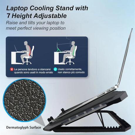 Laptop Cooling Pad,12"-17"Laptop Cooler,Gaming Laptop Cooling Stand, Wind Speed Adjustable, 2 USB Powered Laptop Fan Cooling Pad