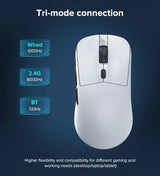 Kysona M617 8khz Wireless Bluetooth Lightweight Gaming Mouse PAW3395 26000DPI Low Latency Rechargeable Wired Gaming Mouse