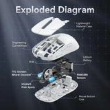 Attack Shark X6 PAW3395 Bluetooth Gaming Mouse , Tri-Mode Connection, RGB Touch Magnetic Charging Base, Macro Gaming Mouse