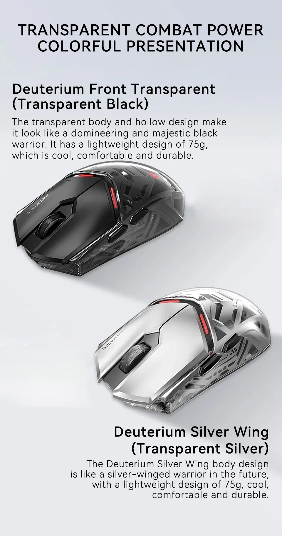 Redmagic gaming Mouse 1S Wired/Wireless/Bluetooth PAW3395 RGB Ergonomics Lightweight Driver Customization Gaming Mouse